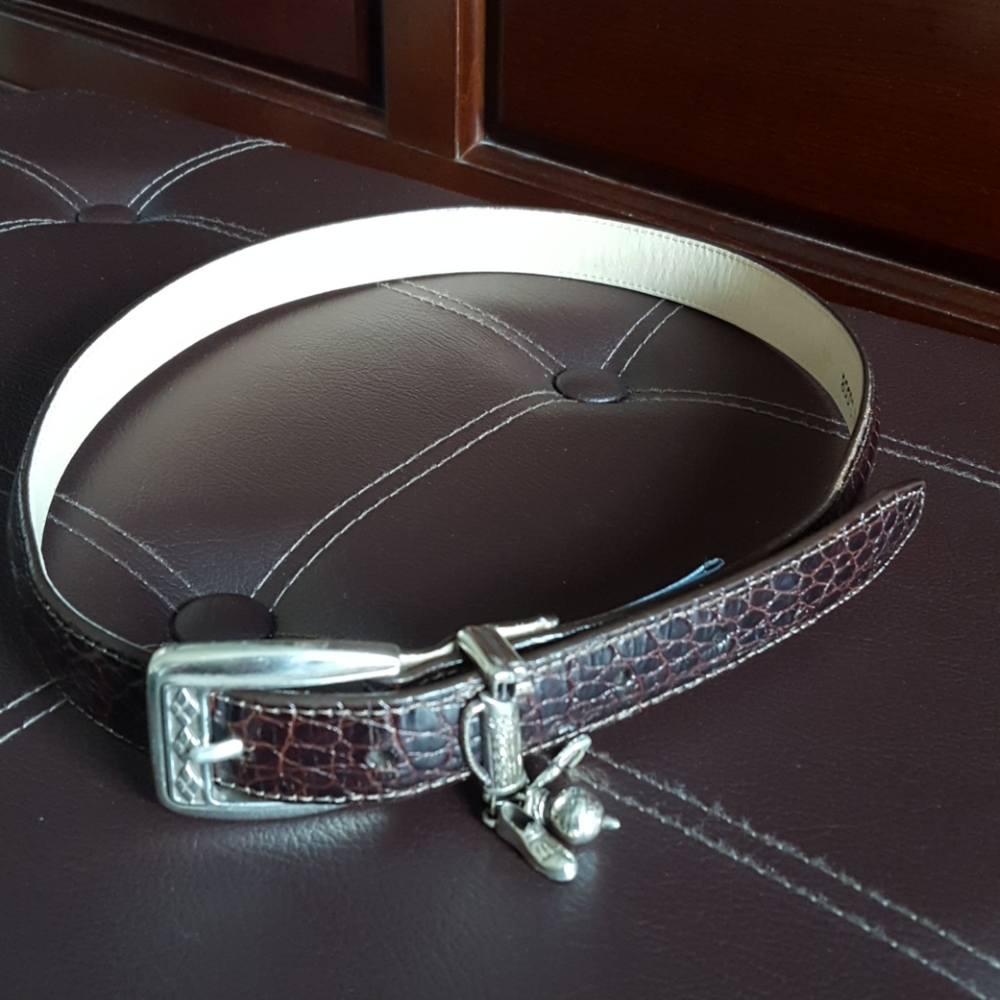 EUC Vintage Brighton Leather Belt with Gol… - Picture 3 of 8